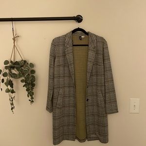 H&M Houndstooth soft parka XS